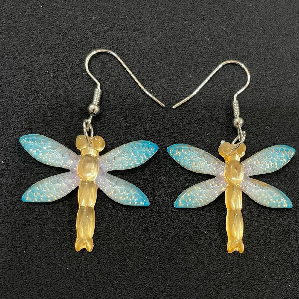 Dragonfly Sparkle Dangle Earrings - Picture 4 of 4